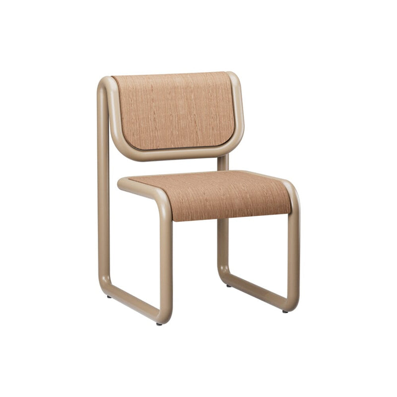 Tube Dining Chair Dining chairs Bend Goods Tan frame with wooden seat and back 
