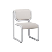 Tube Dining Chair Dining chairs Bend Goods White frame with cream boucle 