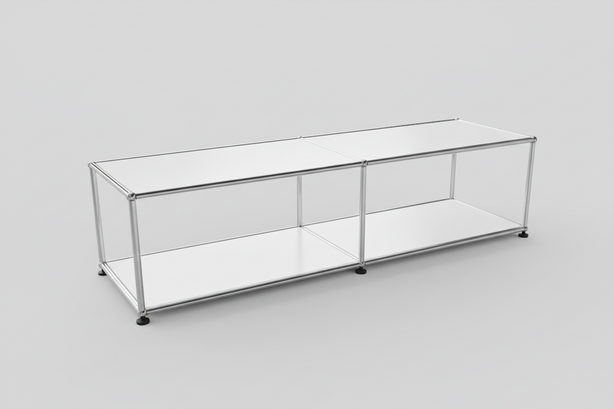 usm- bench with metal frame on a white background