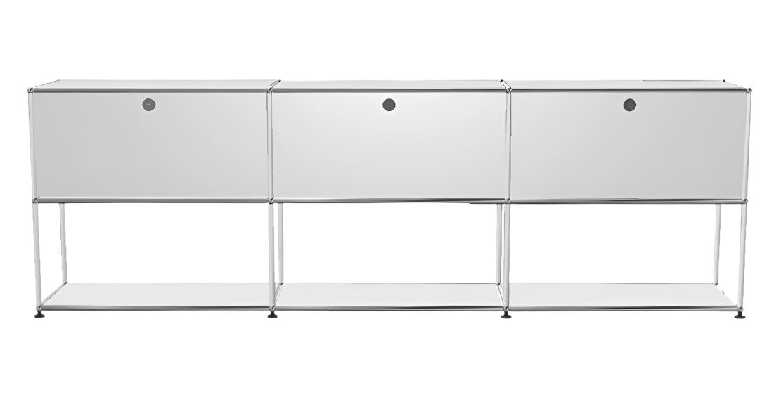 USM Haller Credenza - 6 compartments - 3 open -3 closed - 1.6 ***WHITE****400024269 storage USM 