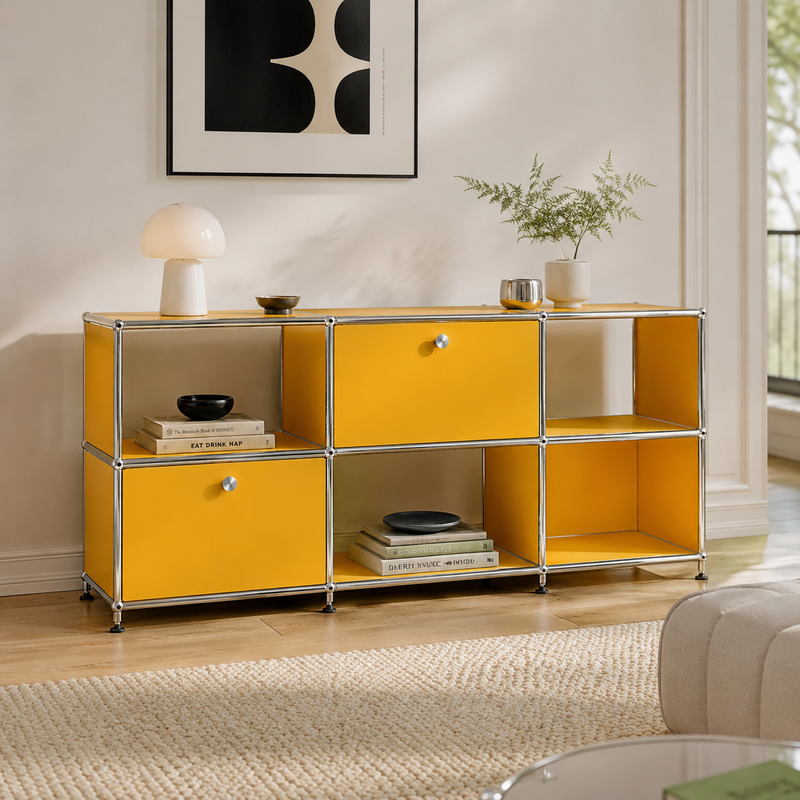 USM Haller TV Media - 6 asymmetrical compartments - 1.11