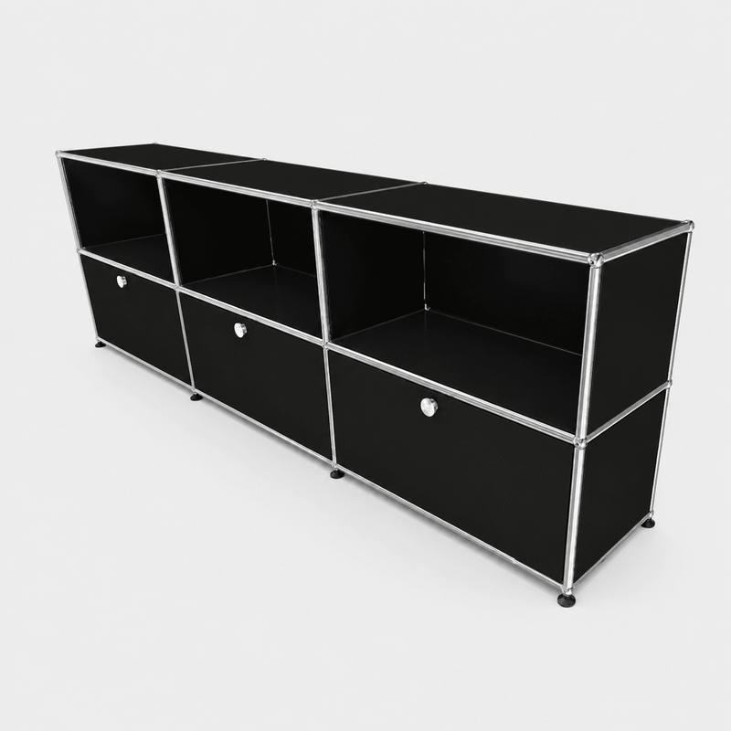 USM Haller Credenza - 6 compartments 1.3 storage USM Graphite Black 