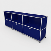 USM Haller Credenza - 6 compartments 1.3 storage USM Steel Blue 