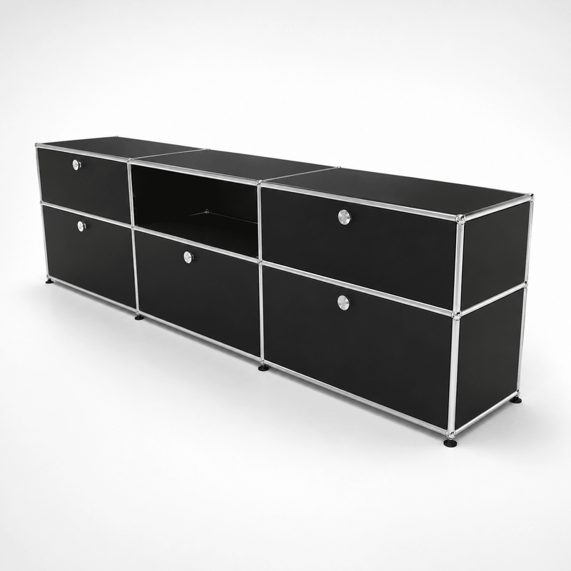 USM Haller Credenza - 6 compartments 1.4 storage USM Graphite Black 
