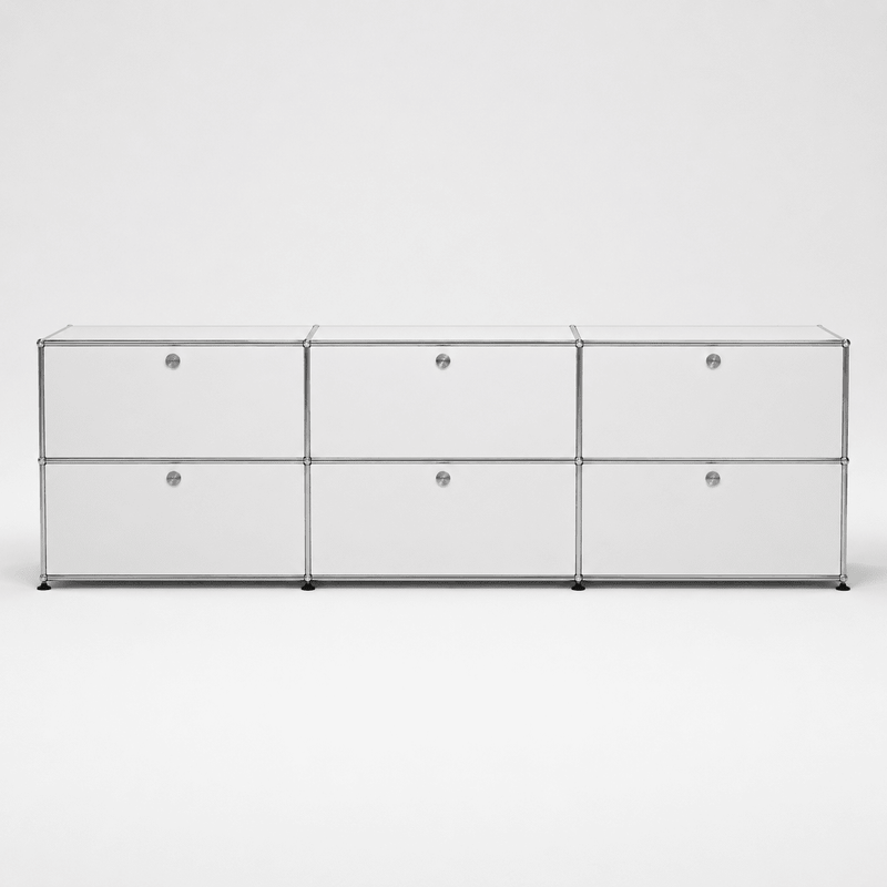 USM Haller Credenza - 6 compartments 1.5 storage USM Pure White 