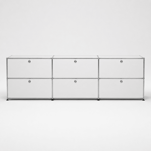 USM Haller Credenza - 6 compartments 1.5 storage USM Pure White 