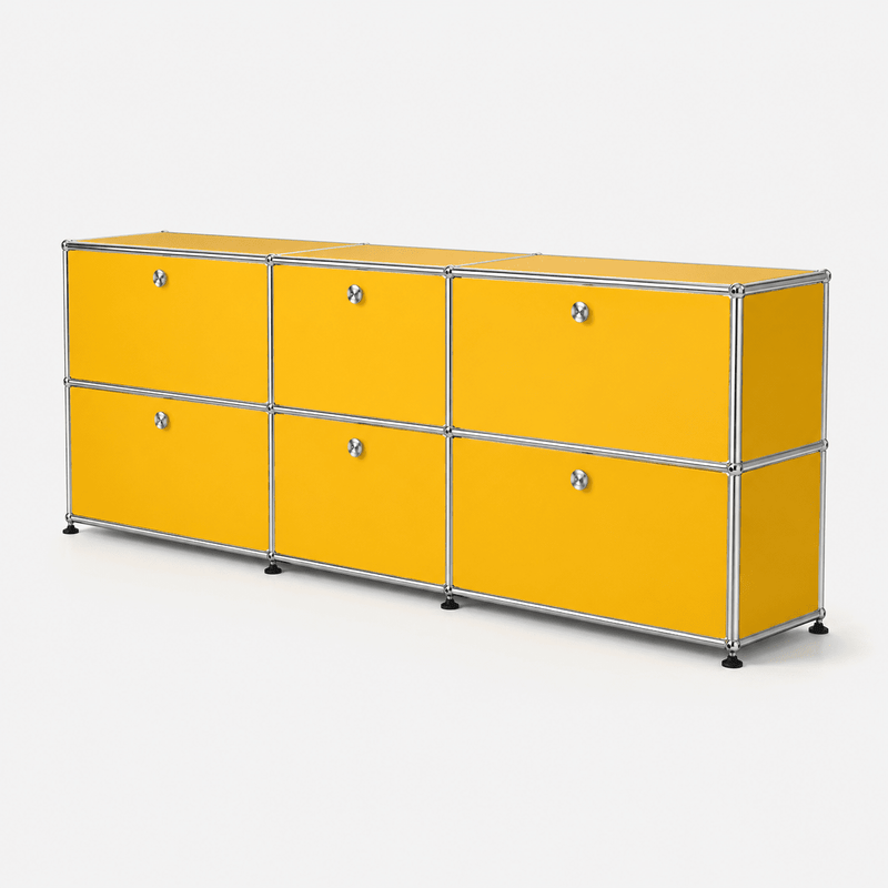 USM Haller Credenza - 6 compartments 1.5 storage USM Golden Yellow 