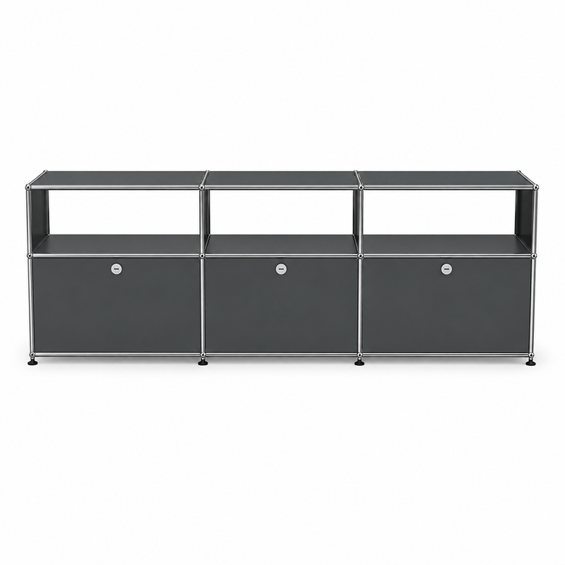 USM Haller TV Media - 6 compartments - 3 tall open -3 closed - 1.8