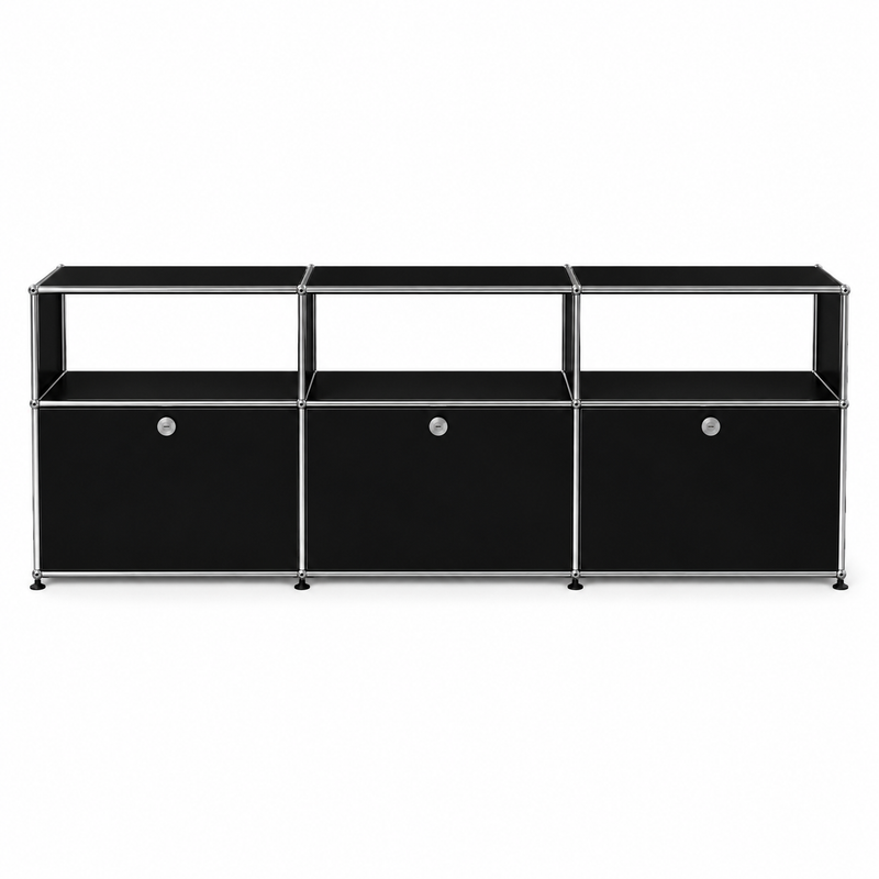 USM Haller TV Media - 6 compartments - 3 tall open -3 closed - 1.8