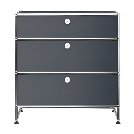 USM Haller 3 Drawer Storage Y storage USM Anthracite Gray 