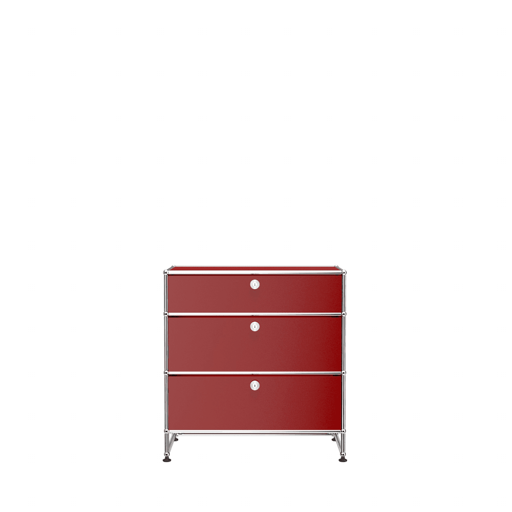 USM Haller 3 Drawer Storage Y storage USM Ruby Red 