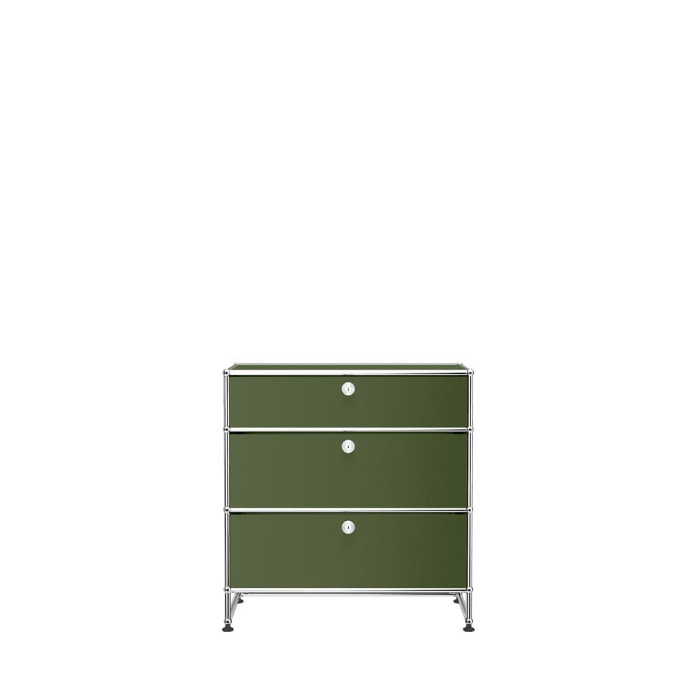 USM Haller 3 Drawer Storage Y storage USM Olive Green 