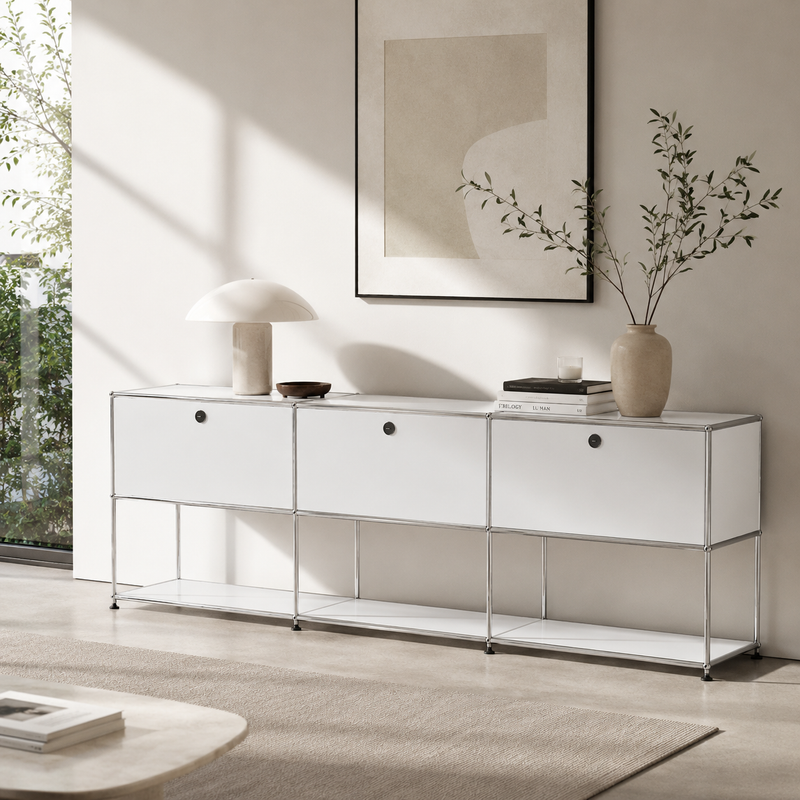 USM Haller Credenza - 6 compartments - 3 open -3 closed - 1.6