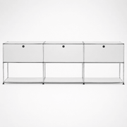 USM Haller Credenza - 6 compartments - 3 open -3 closed - 1.6 storage USM Pure White 
