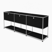 USM Haller Credenza - 6 compartments - 3 open -3 closed - 1.6 storage USM Graphite Black 
