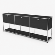 USM Haller Credenza - 6 compartments - 3 open -3 closed - 1.6 storage USM Anthracite Gray 