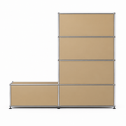 USM Haller Custom Storage Unit / USM Beige / 60"w x 15"d x 55"h / 5 Drop-down doors – product view 2