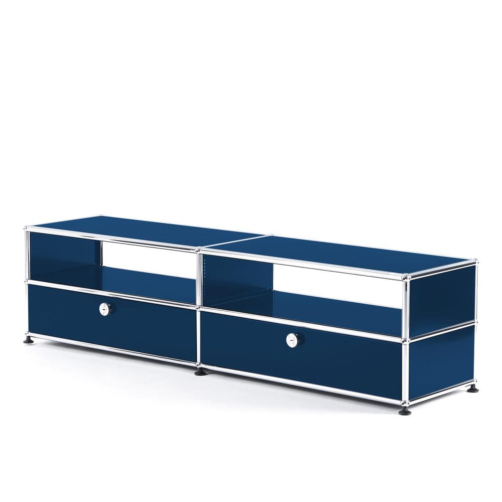 USM Haller TV Media with Extension Drawers storage USM Steel Blue 