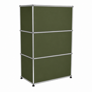 USM Haller G1 Unit adjusted, Olive Green / Addition of 3 dividers shelves / 30"w x 15"d x 43"h – product view 2