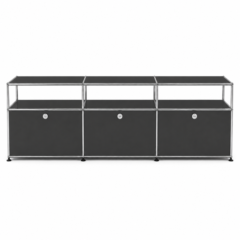 USM Haller TV Media - 6 compartments - 3 short open -3 closed - 1.7