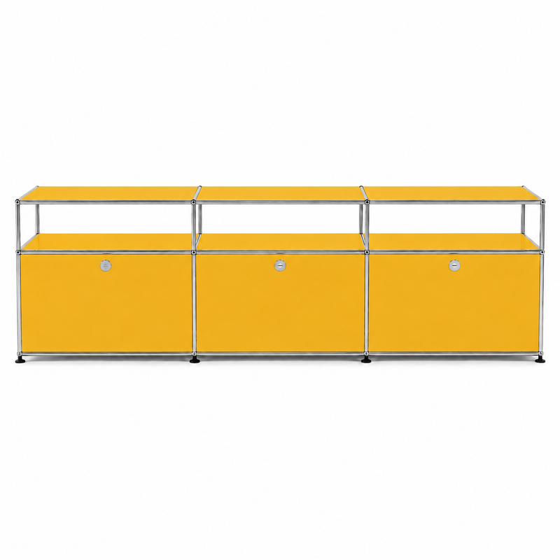 USM Haller TV Media - 6 compartments - 3 short open -3 closed - 1.7