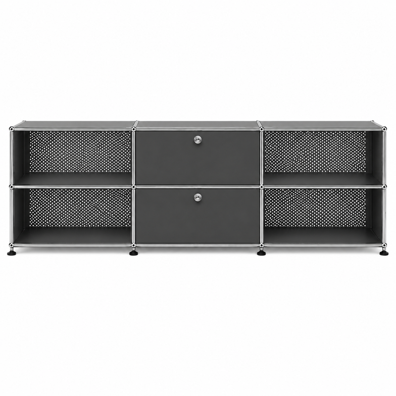 USM Haller TV Media - 6 compartments - Perforated back 1.10