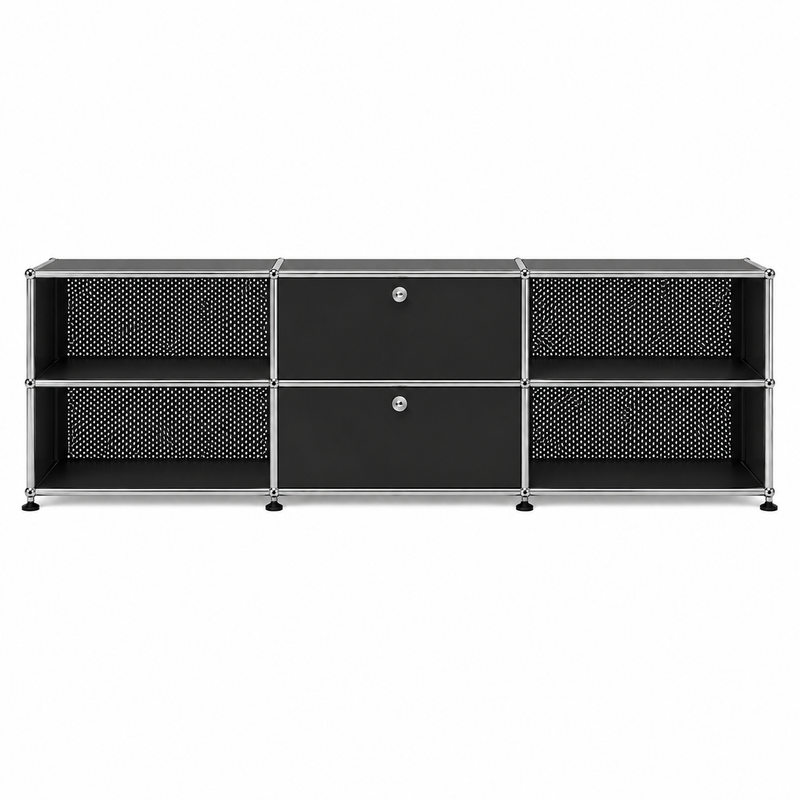 USM Haller TV Media - 6 compartments - Perforated back 1.10