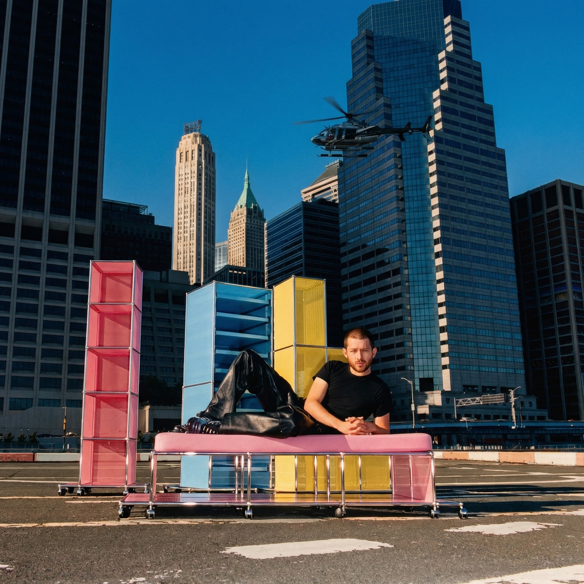 USM NYC Central Lounge limited-edition bench collection shown in New York City with skyline backdrop