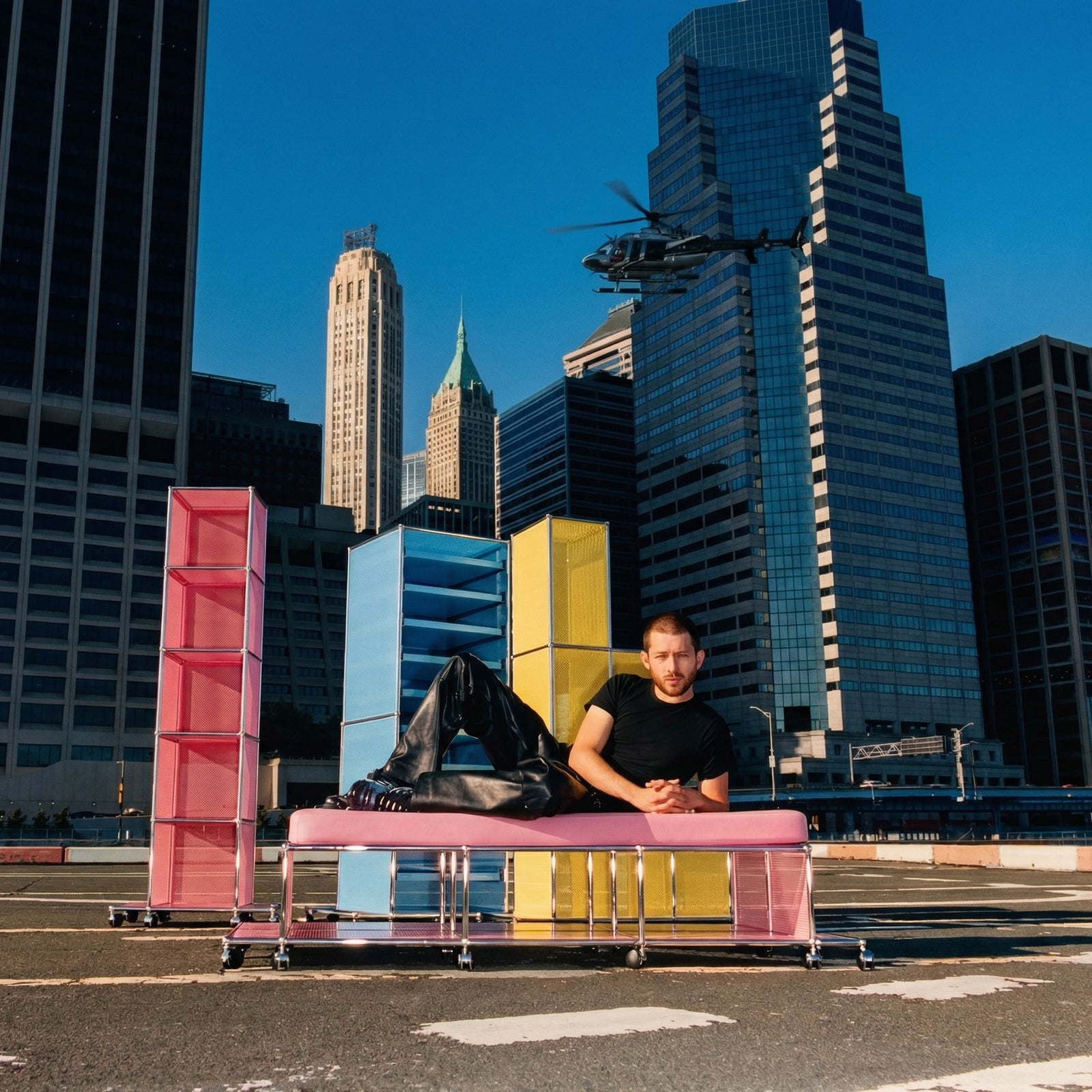 USM NYC Central Lounge limited-edition bench collection shown in New York City with skyline backdrop