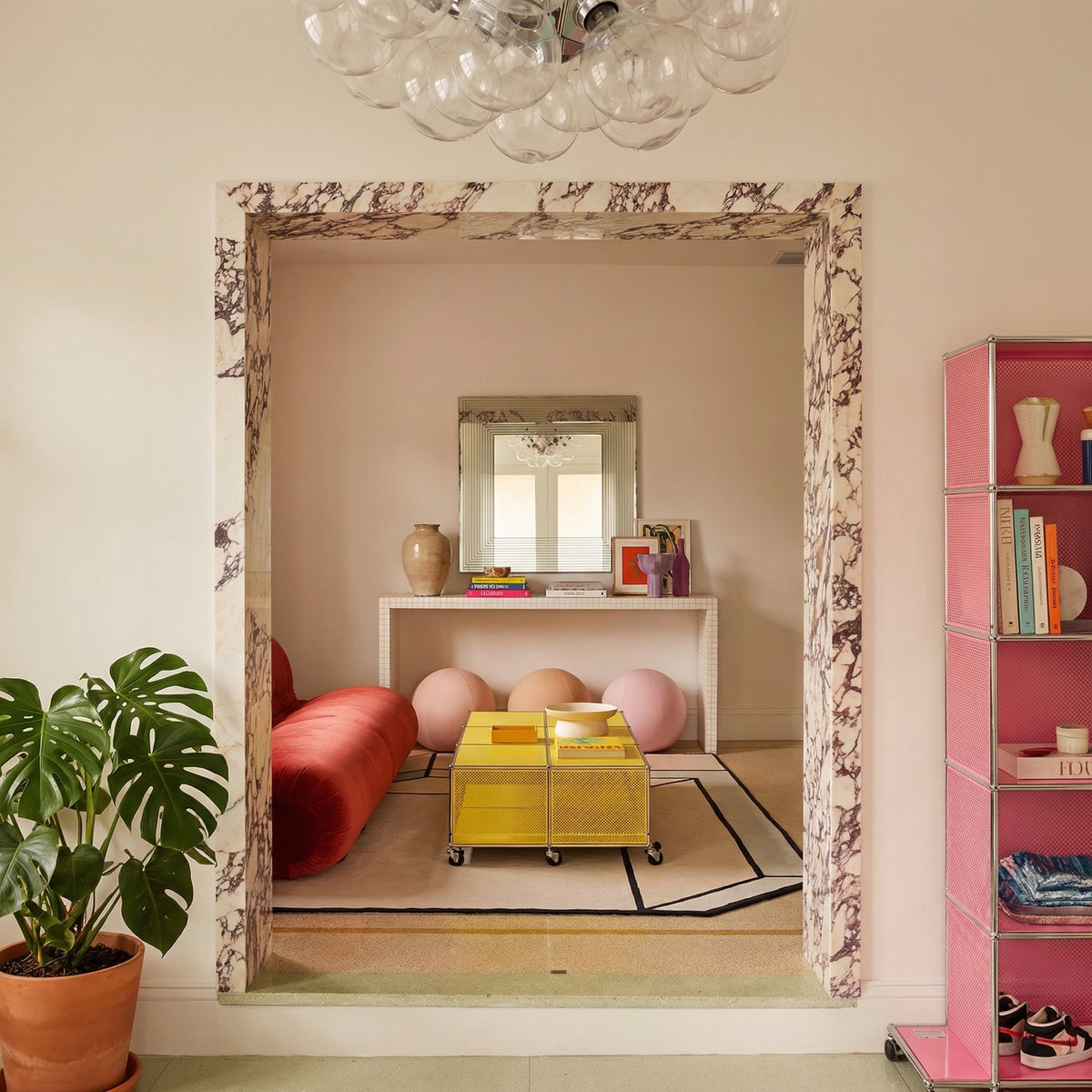 USM NYC Central Lounge in Soho Yellow styled in a modern interior room