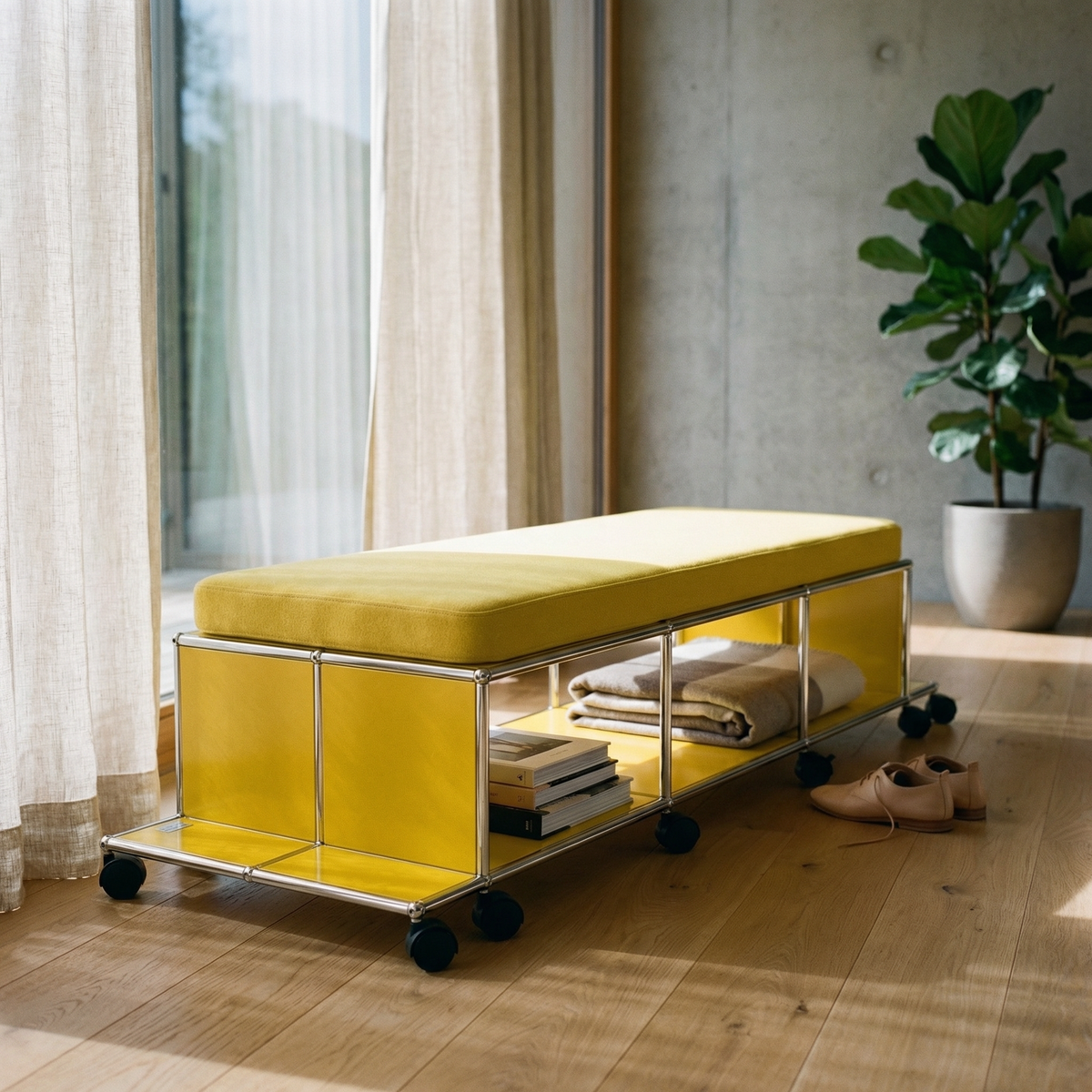 USM NYC Central Lounge in Soho Yellow styled in a modern interior