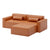 Mix Modular 3 Piece Sectional Sofa Sofa Gus Modern Vegan Appleskin Leather Cognac 