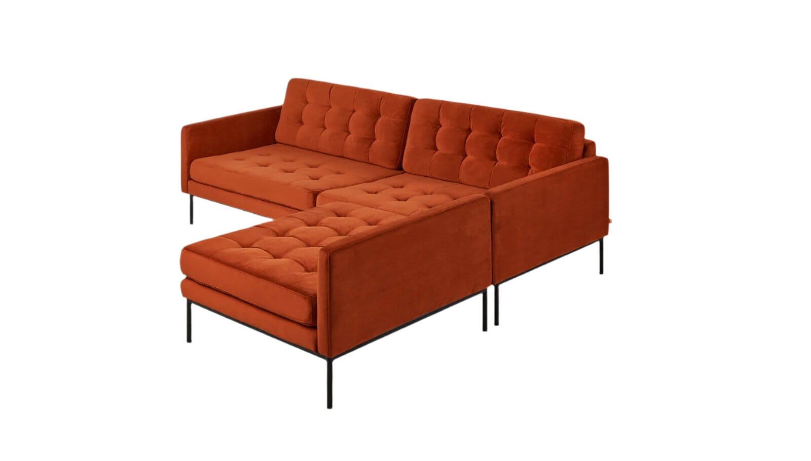 Towne Bi-Sectional Sofa Gus Modern Velvet Russet 