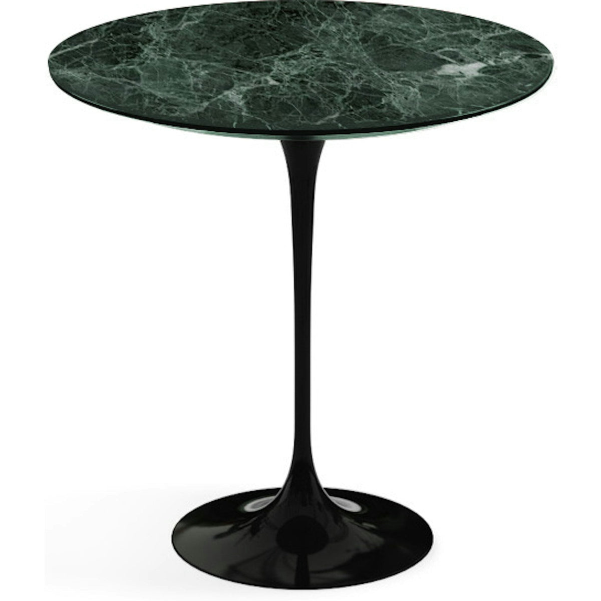 Saarinen Side Table - 20” Round side/end table Knoll Black Verde Alpi marble, Satin finish 