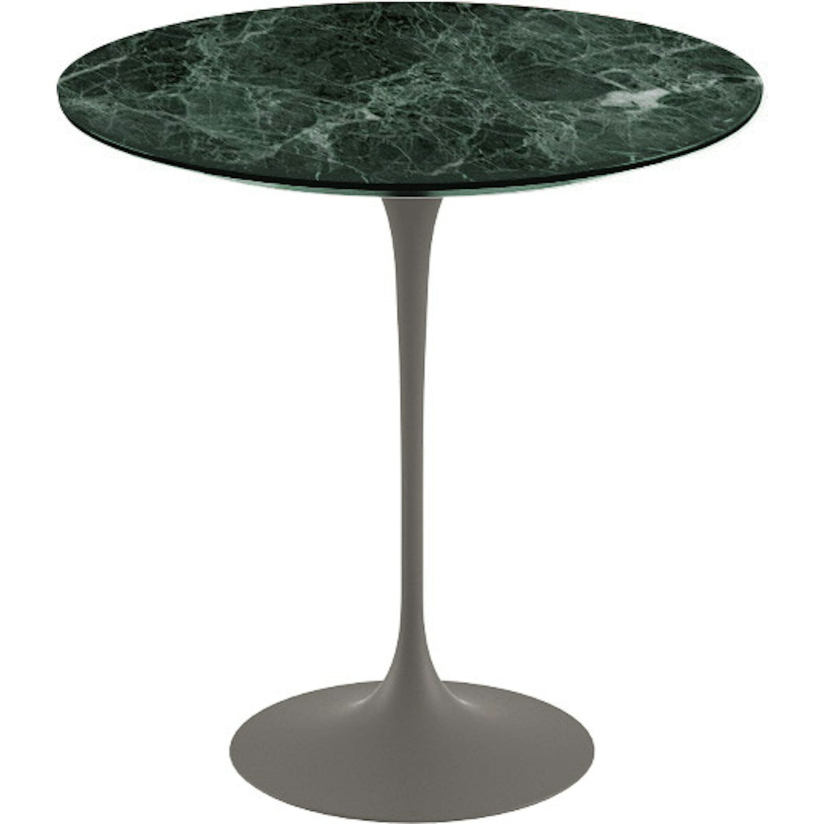 Saarinen Side Table - 20” Round side/end table Knoll Grey Verde Alpi marble, Satin finish 