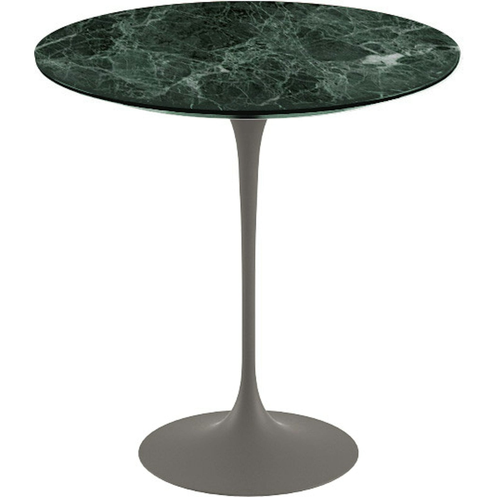 Saarinen Side Table - 20” Round side/end table Knoll Grey Verde Alpi marble, Satin finish 