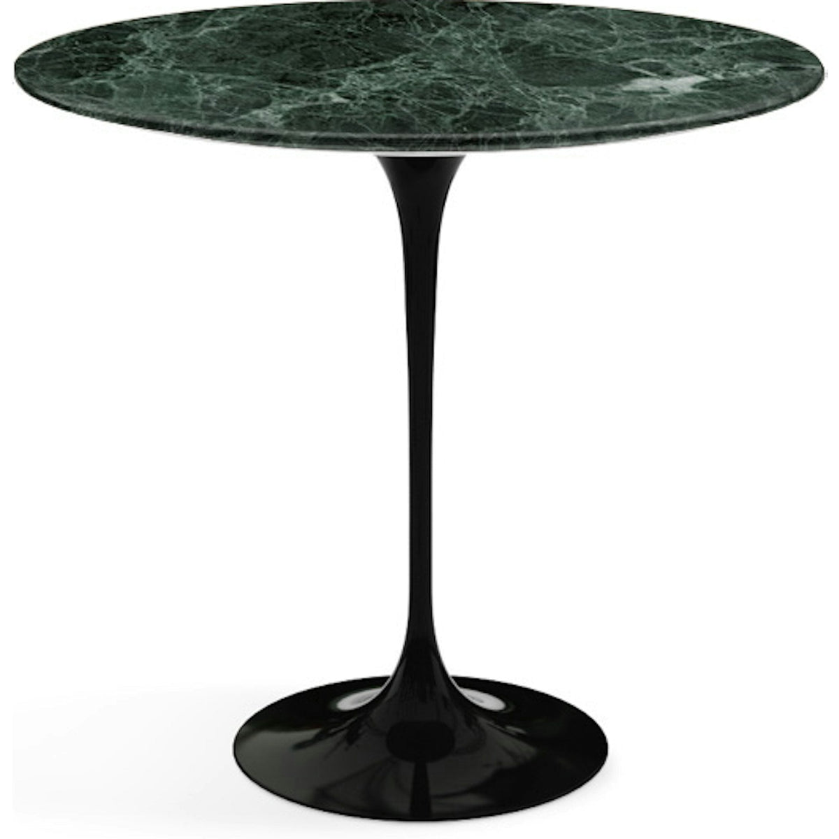 Saarinen Side Table - 22” Oval side/end table Knoll Black Verde Alpi marble, Satin finish 
