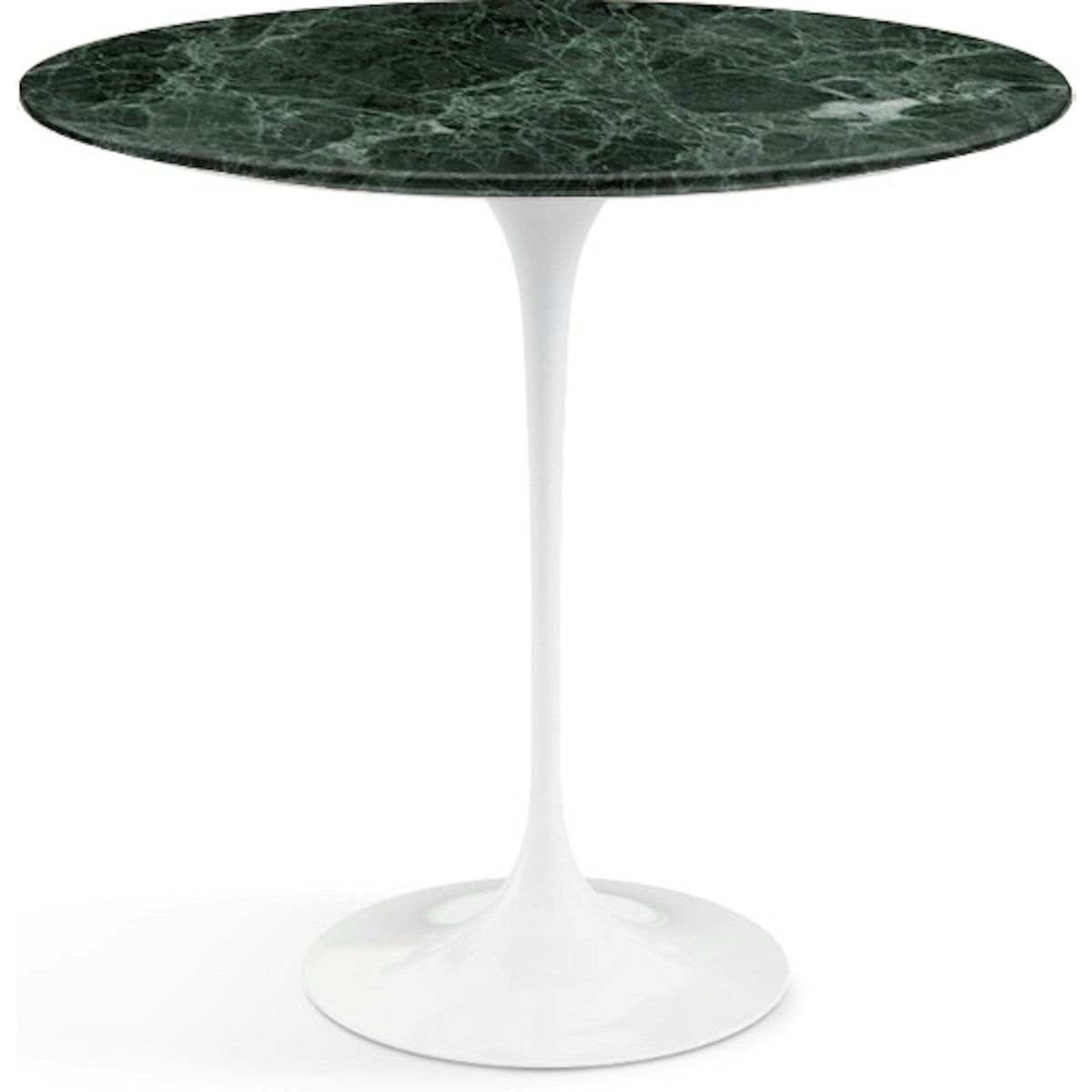 Saarinen Side Table - 22” Oval side/end table Knoll White Verde Alpi marble, Satin finish 