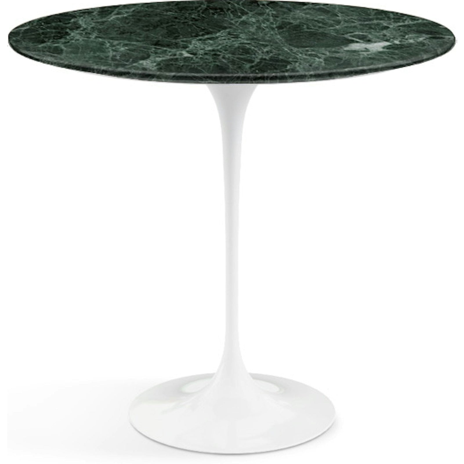 Saarinen Side Table - 22” Oval side/end table Knoll White Verde Alpi marble, Satin finish 