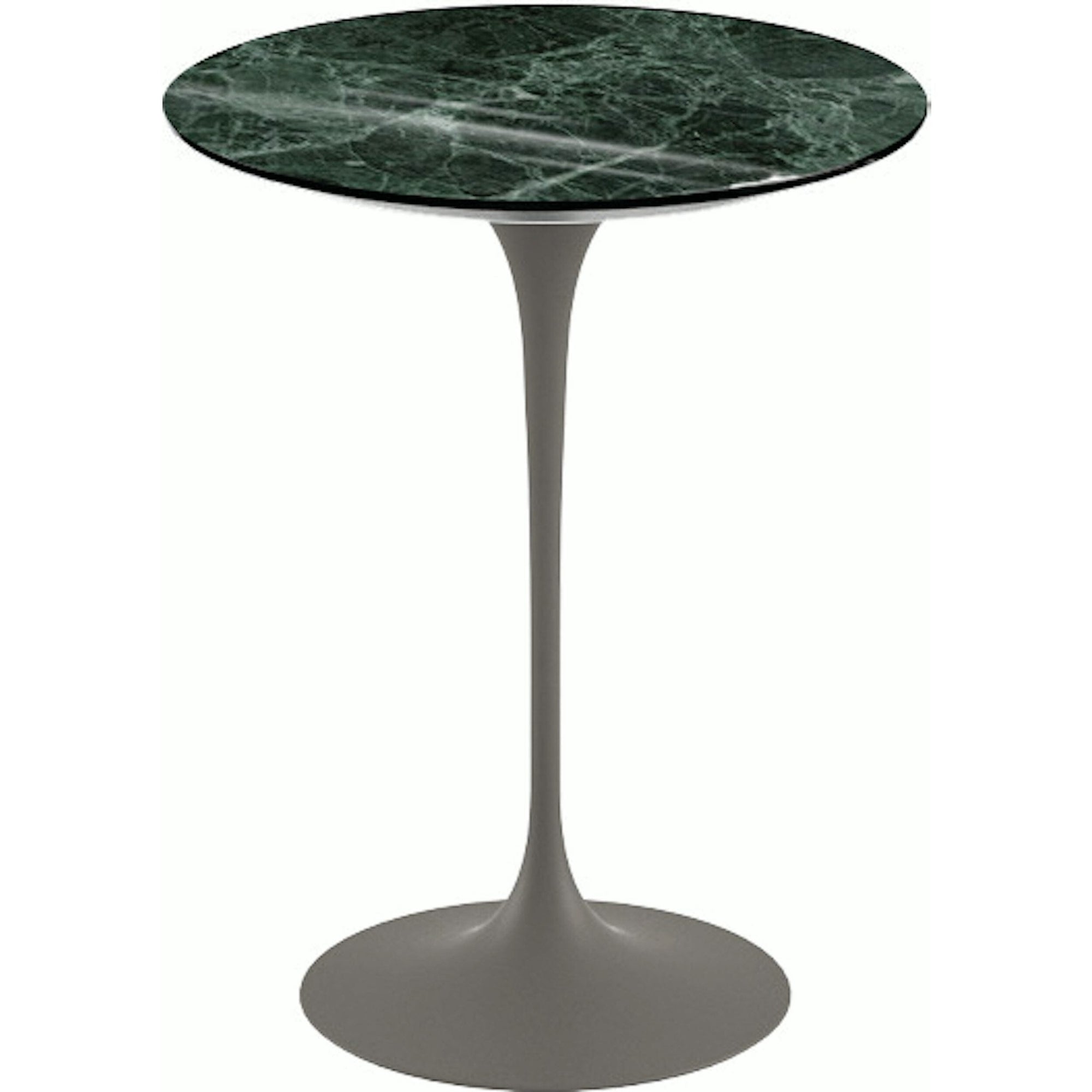 Saarinen Side Table - 16" Round side/end table Knoll Grey Verde Alpi marble, Shiny finish 