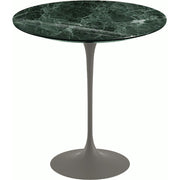 Saarinen Side Table - 20” Round side/end table Knoll Grey Verde Alpi marble, Shiny finish 