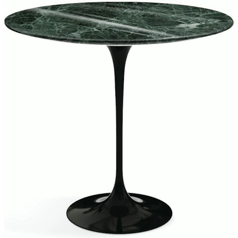 Saarinen Side Table - 22” Oval side/end table Knoll Black Verde Alpi marble, Shiny finish 