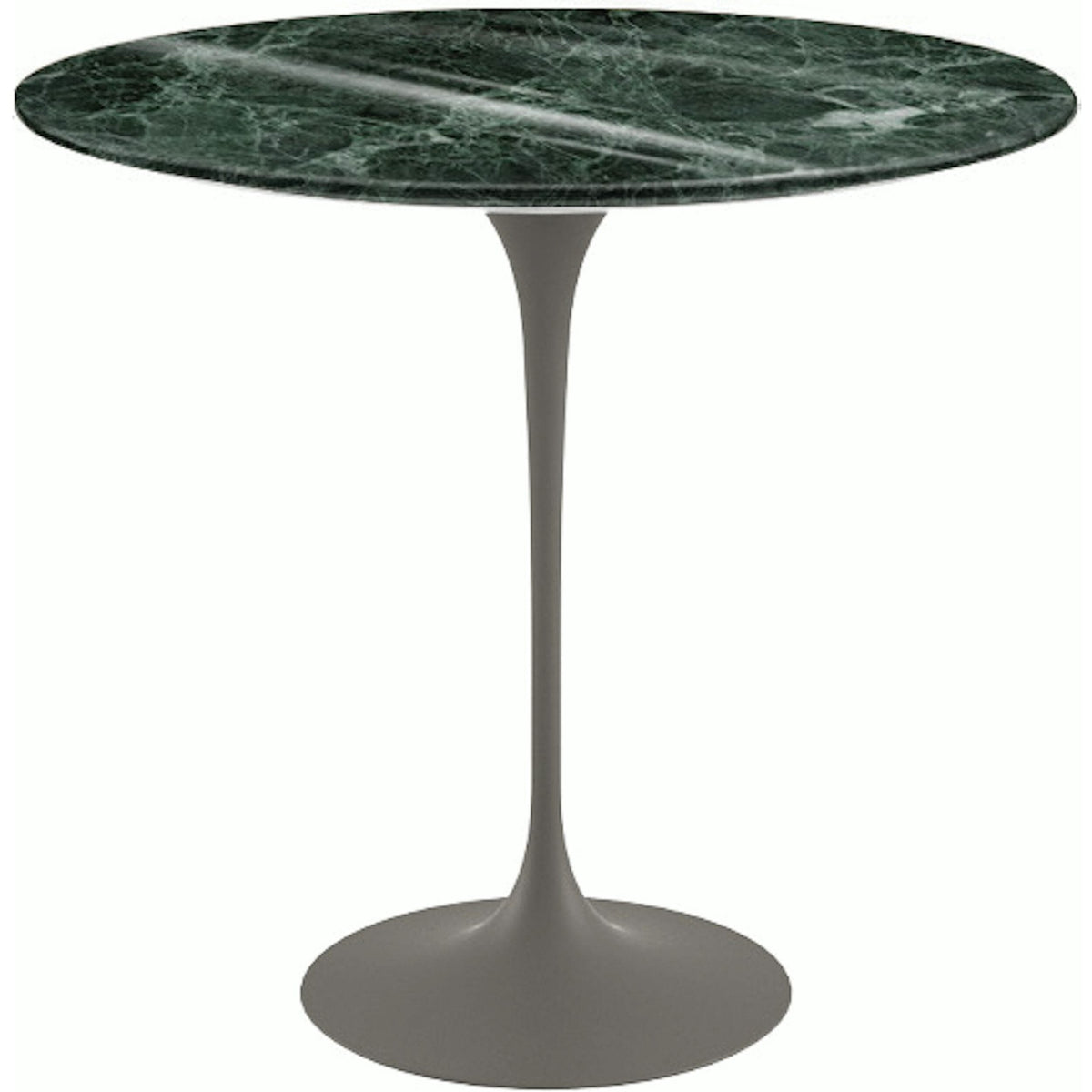 Saarinen Side Table - 22” Oval side/end table Knoll Grey Verde Alpi marble, Shiny finish 