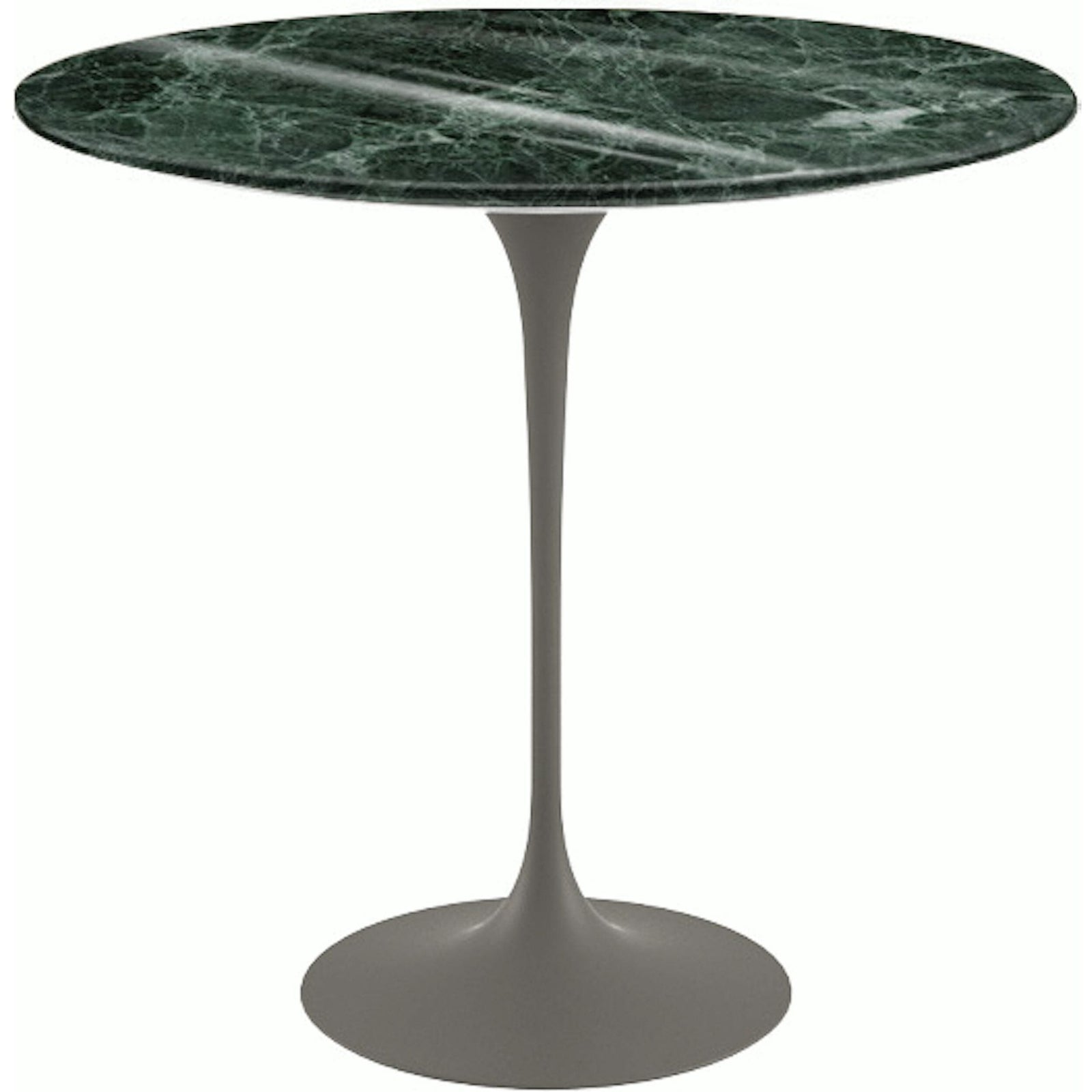 Saarinen Side Table - 22” Oval side/end table Knoll Grey Verde Alpi marble, Shiny finish 