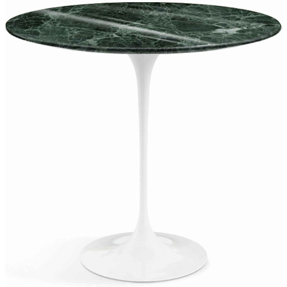 Saarinen Side Table - 22” Oval side/end table Knoll White Verde Alpi marble, Shiny finish 