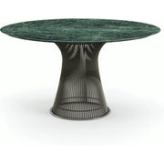 Platner Dining Table - 54 Inch Dining Tables Knoll Metallic Bronze Verde Alpi marble, Shiny finish 