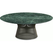Platner Bronze 42" Coffee Table Coffee Tables Knoll Satin Finish Verdi Alpi Marble Top: Green 