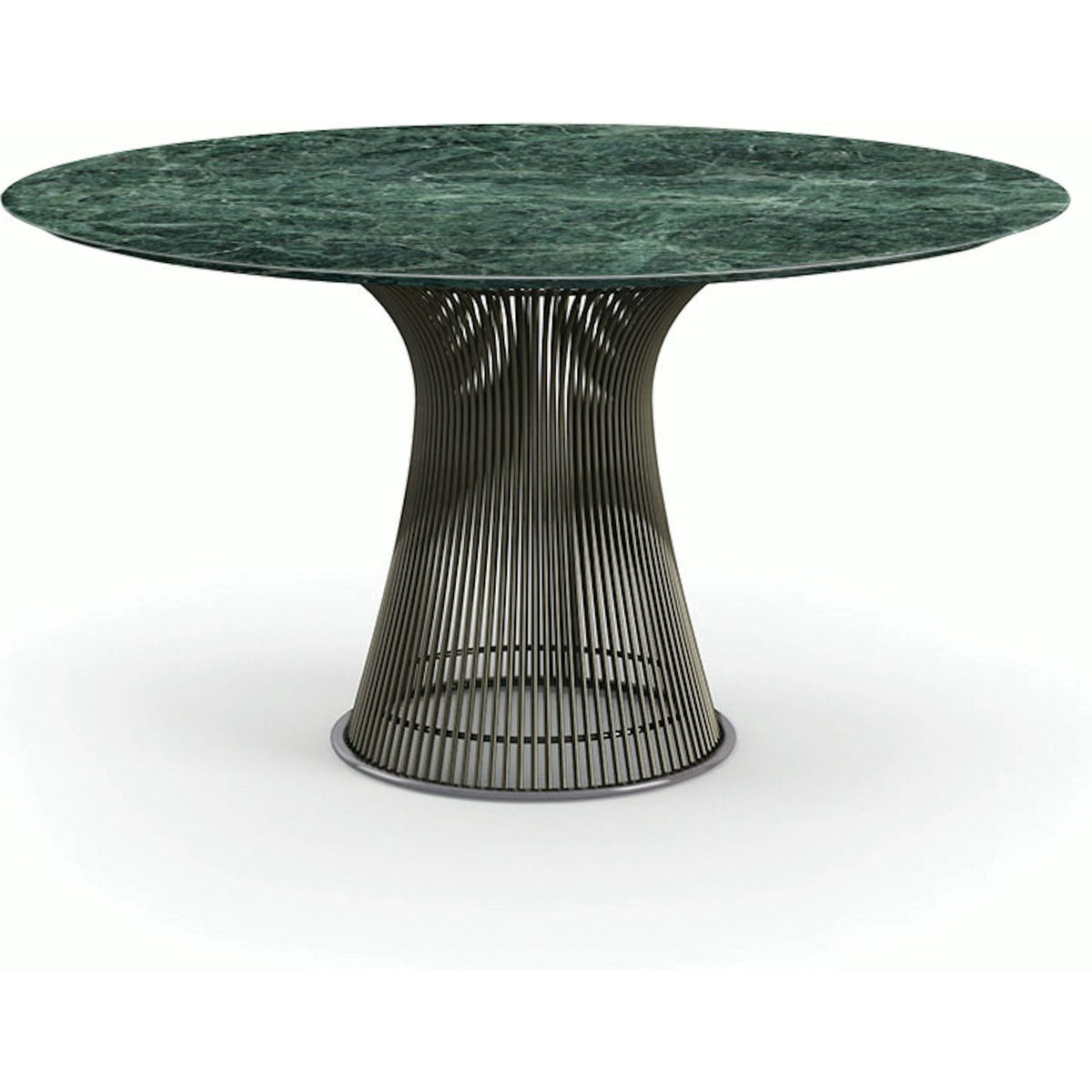Platner Dining Table - 54 Inch Dining Tables Knoll Metallic Bronze Verde Alpi marble, Satin finish 