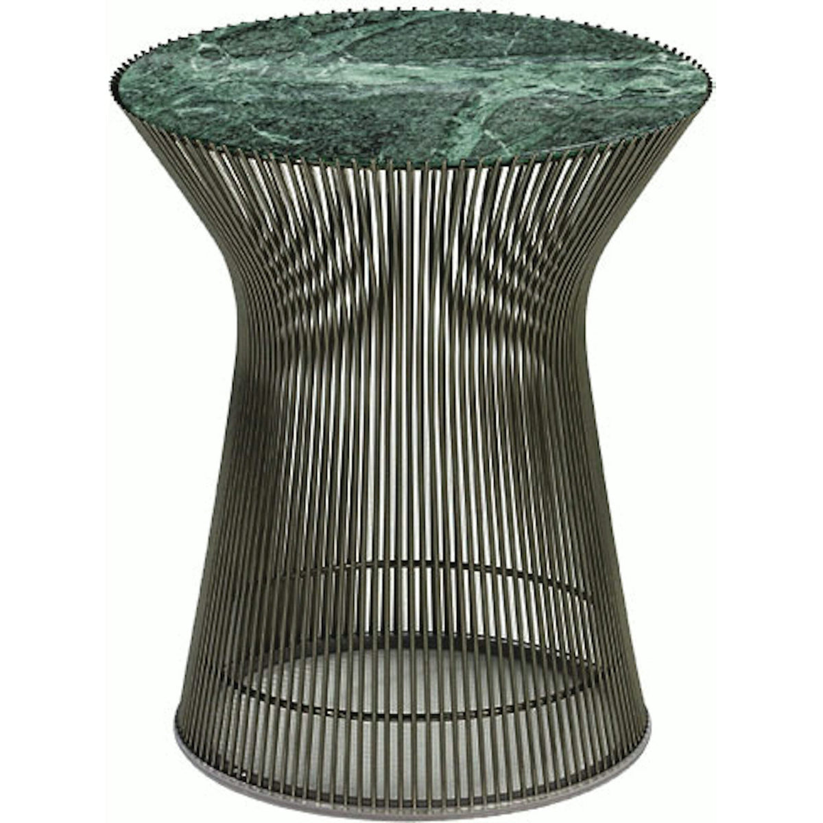 Platner Side Table side/end table Knoll Metallic Bronze Verde Alpi marble, Shiny finish 