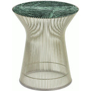 Platner Side Table side/end table Knoll Polished Nickel Verde Alpi marble, Shiny finish 